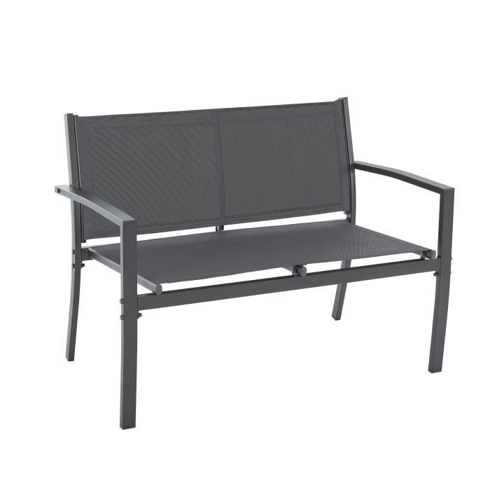 CEBU Garden Furniture Set - Steel Frame - 4 People - Grey