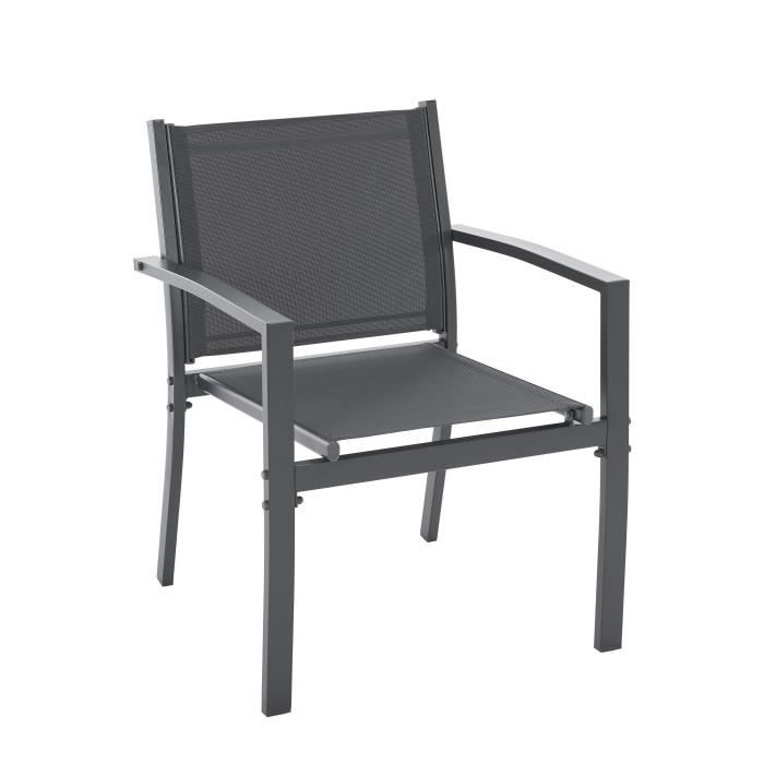 CEBU Garden Furniture Set - Steel Frame - 4 People - Grey