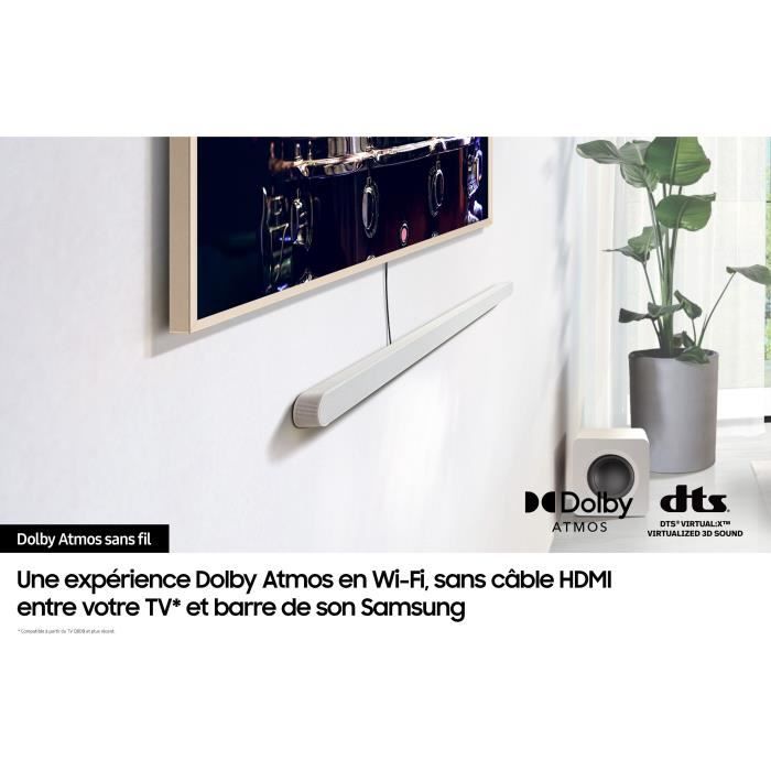 SAMSUNG Soundbar - HW-S811D/XE - 3.1.2ch - Wireless Atmos - Ultra-thin - Wi-Fi - Bluetooth - Voice Control - Q-Symphony 3.0