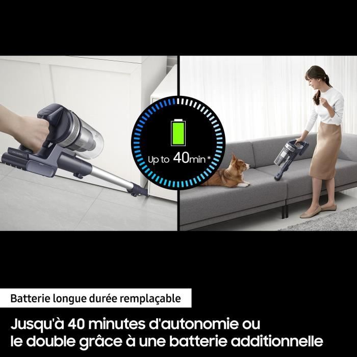 SAMSUNG Cordless Stick Vacuum Cleaner - 150 AW - Multi-cyclonic Suction - HEPA Filtration - 40 min Runtime - VS15A6031R4