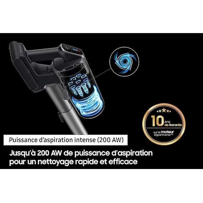 SAMSUNG Jet 75E Turbo VS20B75B1R4 Cordless Stick Vacuum Cleaner - 200 AW Suction Power - 60 Min