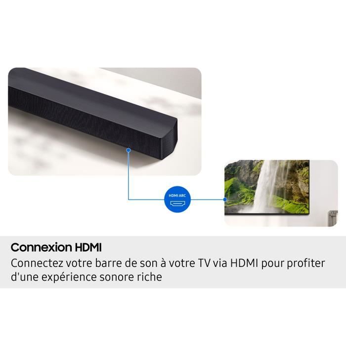 SAMSUNG Soundbar - HW-B460F - 2.1ch - 300W - 6.5" Wireless Subwoofer - Adaptive Sound Lite