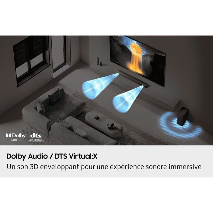 SAMSUNG Soundbar - HW-B460F - 2.1ch - 300W - 6.5" Wireless Subwoofer - Adaptive Sound Lite