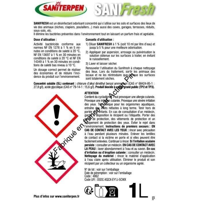 SANITERPEN SANIfresh - Concentrated Disinfectant for Floors and Surfaces
