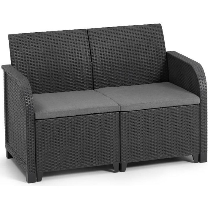 Allibert by KETER Sanremo Garden Sofa - Graphite Gray