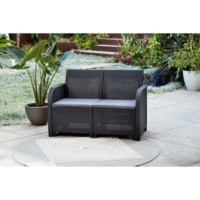 Allibert by KETER Sanremo Garden Sofa - Graphite Gray