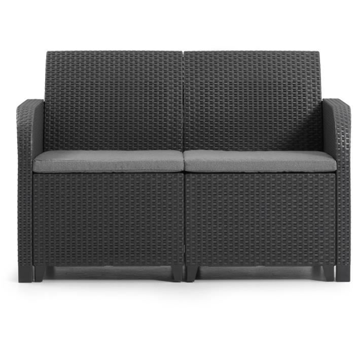 Allibert by KETER Sanremo Garden Sofa - Graphite Gray