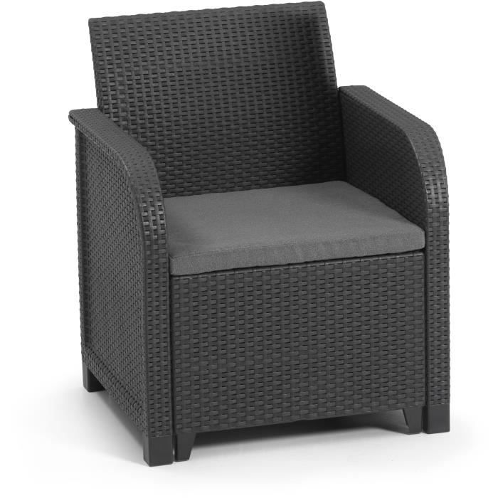 Allibert by KETER Garden Armchair with Cushion SanRemo Graphite Grey