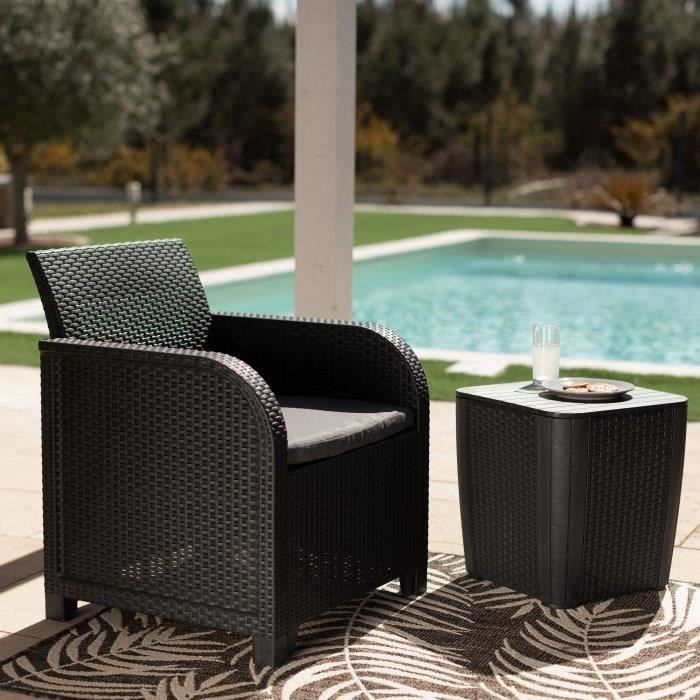 Allibert by KETER Garden Armchair with Cushion SanRemo Graphite Grey