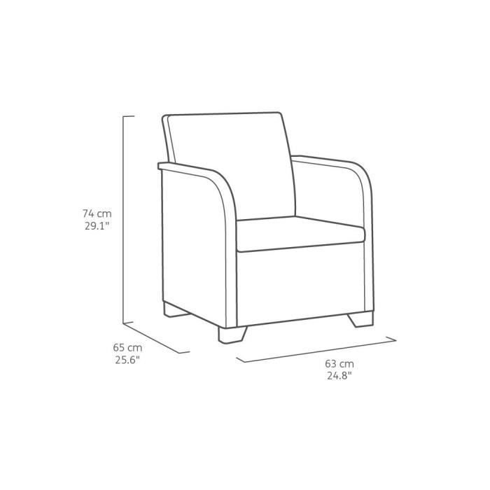 Allibert by KETER Garden Armchair with Cushion SanRemo Graphite Grey