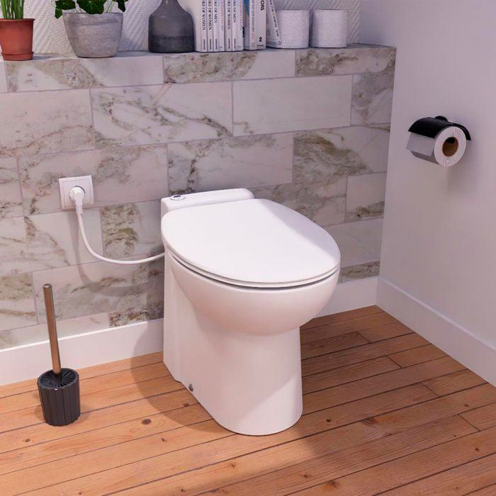 Turboflush Macerating Toilet - Install Anywhere - No Separate Waste Pipe Needed