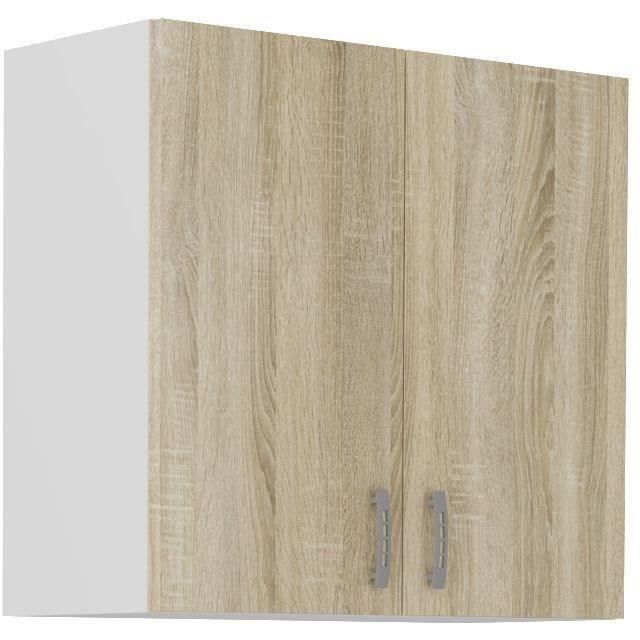 SARA Tall Cabinet - 2 Doors - Sonoma Oak Finish - W80 x D31 x H71.5 cm