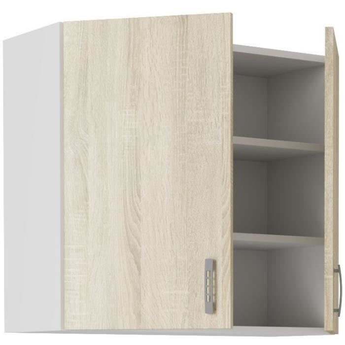 SARA Tall Cabinet - 2 Doors - Sonoma Oak Finish - W80 x D31 x H71.5 cm