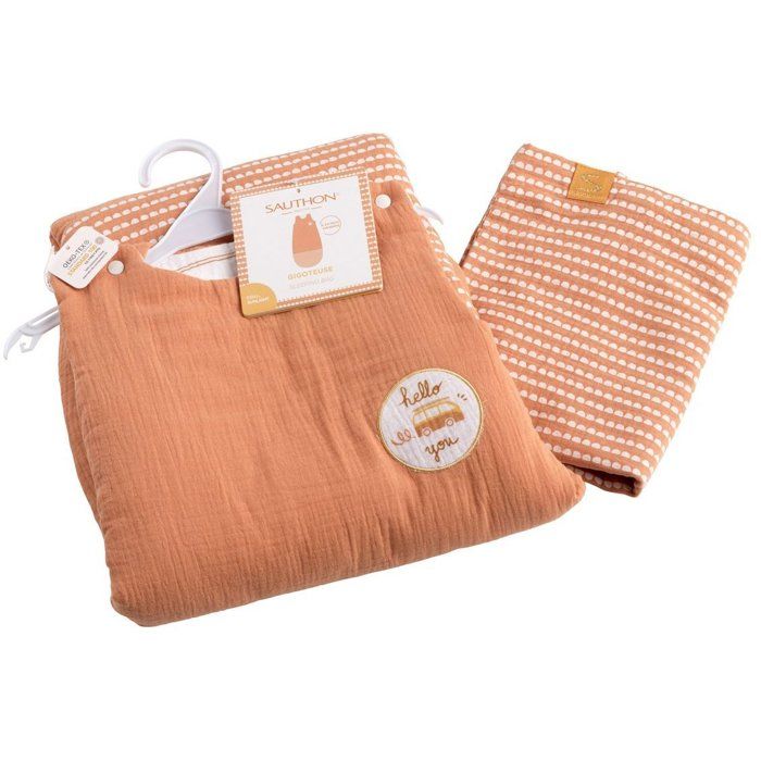 SAUTHON Warm Sleeping Bag, SUNLIGHT, 6-24 Months, 100% Cotton, Terra Cotta