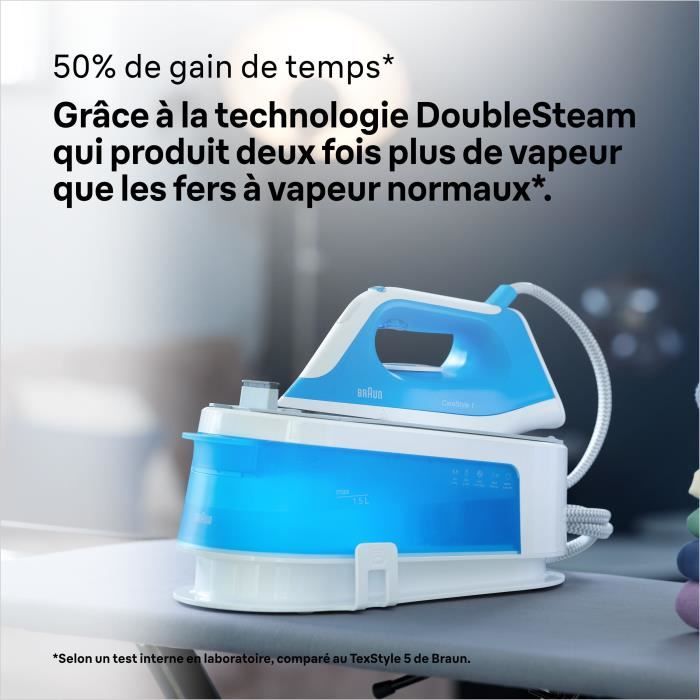 BRAUN IS1012BL Carestyle 1 Steam Generator - 5.5 Bar, 340 g/min Output, 1.5 L Tank