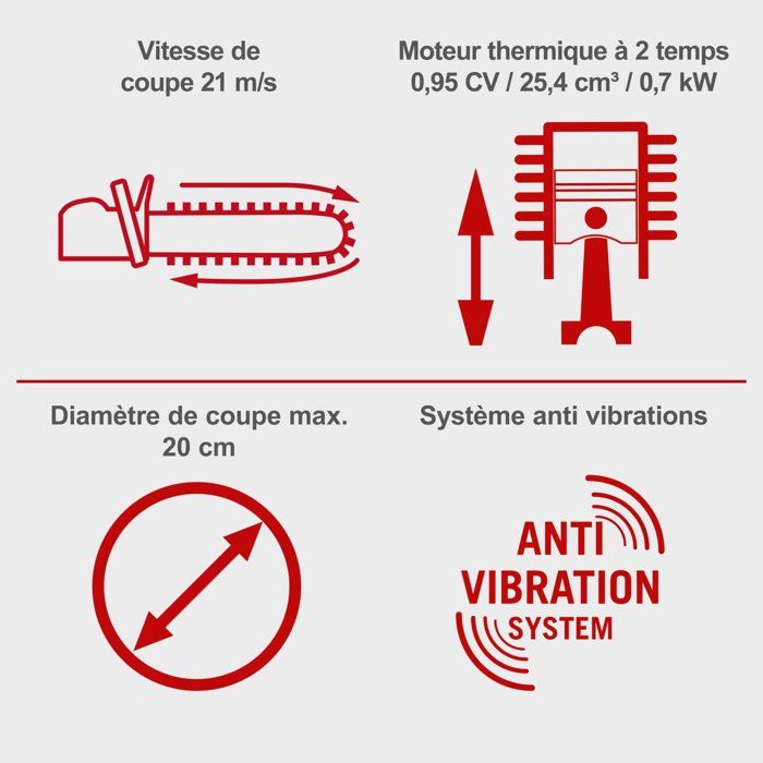 Elagueuse thermique PCS26 - 25 cm - 25 CC - SCHEPPACH