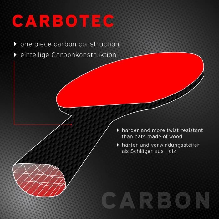 SCHILDKRÖT Table Tennis Racket - CARBOTEC 3000 - 50% Carbon - Energy Rubber