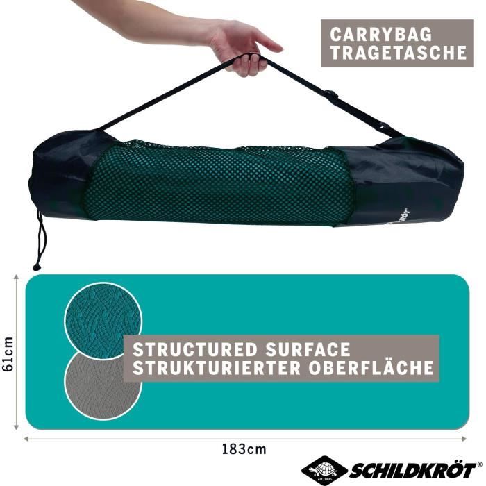 SCHILDKRÖT Yoga Mat - 183 x 61 cm - 4 mm - Bag Included - Blue/ Grey