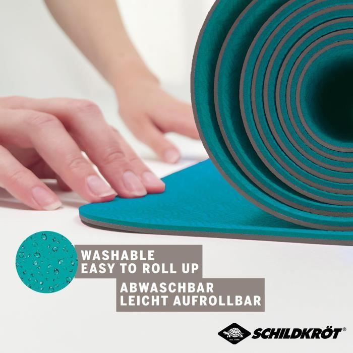 SCHILDKRÖT Yoga Mat - 183 x 61 cm - 4 mm - Bag Included - Blue/ Grey
