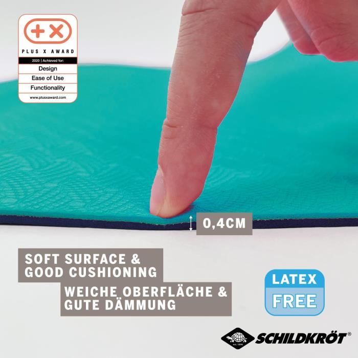 SCHILDKRÖT Yoga Mat - 183 x 61 cm - 4 mm - Bag Included - Blue/ Grey