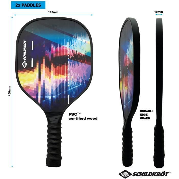 SCHILDKRÖT Pickleball Set - 2 Rackets + 2 Balls