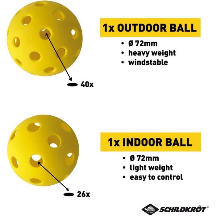SCHILDKRÖT Pickleball Set - 2 Rackets + 2 Balls