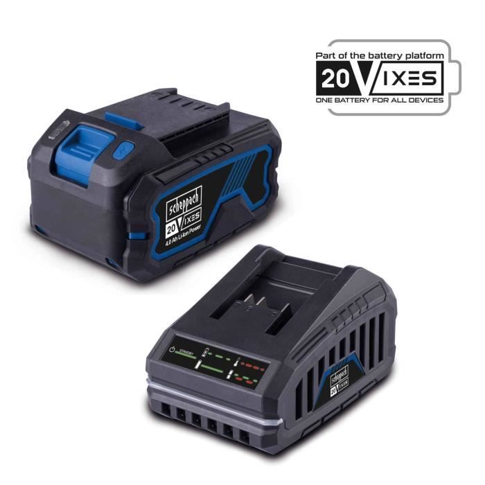 Scheppach 20V Battery + Charger - 4.0Ah Starter Kit for IXES Range