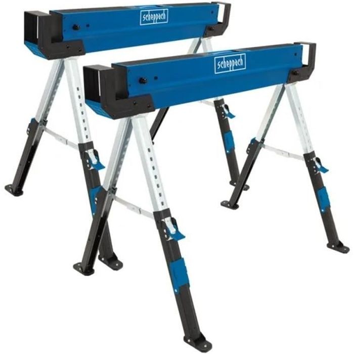 SCHEPPACH Set of 2 MWB600 Steel Construction Trestles - 820 mm - 600 kg
