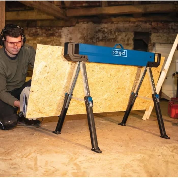 SCHEPPACH Set of 2 MWB600 Steel Construction Trestles - 820 mm - 600 kg