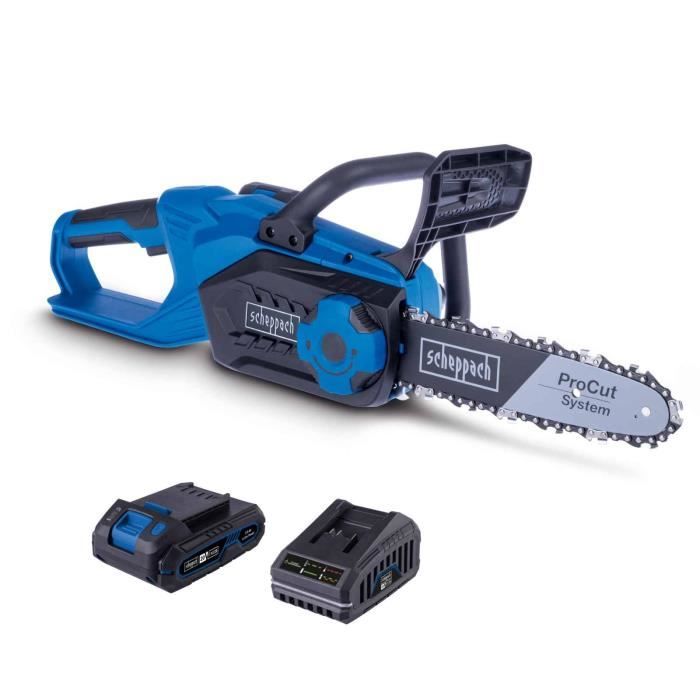 Scheppach C-CS254-X Cordless Chainsaw - 25.4 cm Cutting Length - 20V IXES 2Ah Battery + Charger