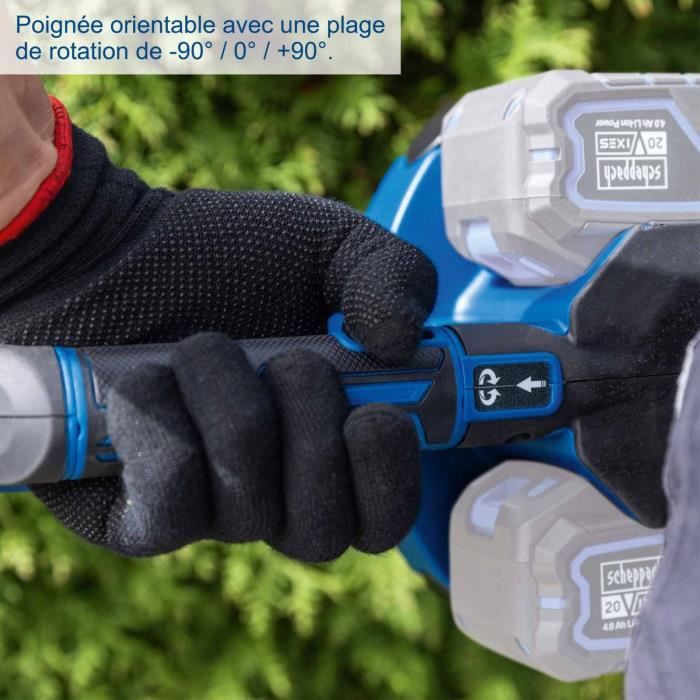 SCHEPPACH BC-HT720-X Cordless Hedge Trimmer Kit - 65 cm Cutting Length - 20V IXES + 2 x 4Ah Batteries + Dual Charger