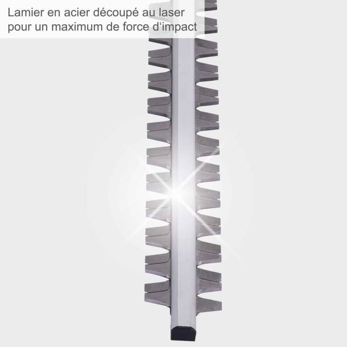 SCHEPPACH Telescopic Electric Hedge Trimmer ETHT1000 - 16 mm Cutting Capacity - Adjustable 6 Positions