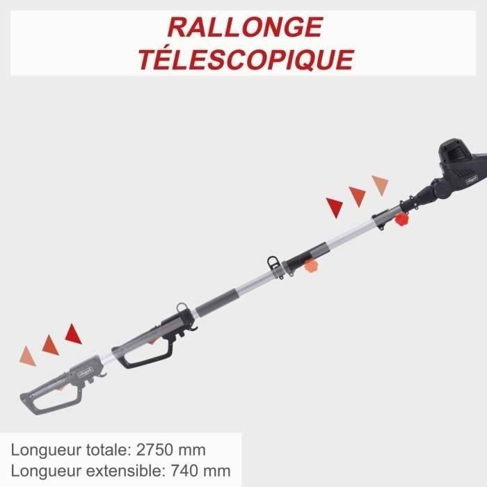 Scheppach Telescopic Electric Hedge Trimmer ETHT500 - 500W - 55 cm Blade Length