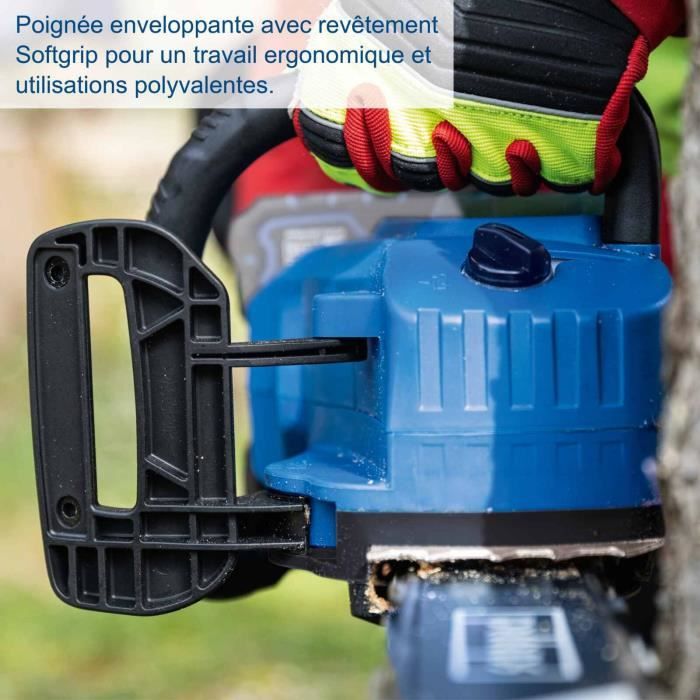 SCHEPPACH BC-CS355Duo-X Cordless Chainsaw Pack - 33.5 cm Cutting Length - 20V IXES + 2 x 4Ah Batteries + 4.5A Dual Charger