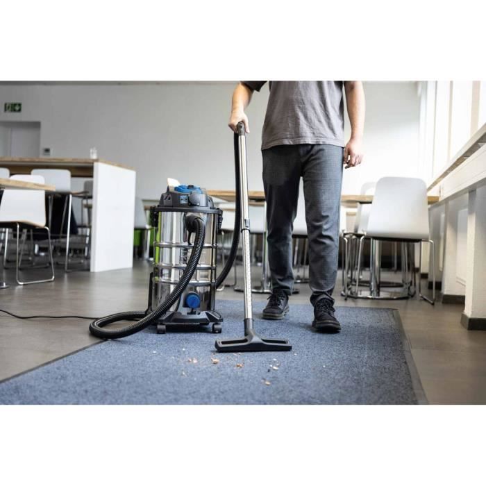 VC30 Premium Wet and Dry Vacuum Cleaner - 1500W - 30 L Stainless Steel Tank - SCHEPPACH