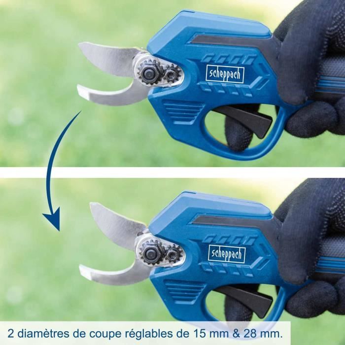 Scheppach Cordless Pruner - BC-PRS28-X - 28 mm Cutting Capacity - 20V 2Ah IXES Battery + Charger