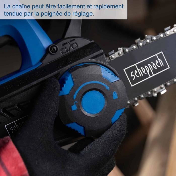 Scheppach BC-TCS200-X Cordless Chainsaw - 20 cm - 4Ah Battery + 1 x 2.4A Charger