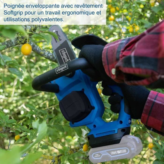 Scheppach BC-TCS200-X Cordless Chainsaw - 20 cm - 4Ah Battery + 1 x 2.4A Charger