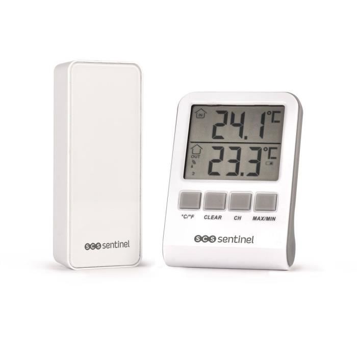 SCS SENTINEL Indoor/Outdoor Digital Thermometer - HCN0062 - White