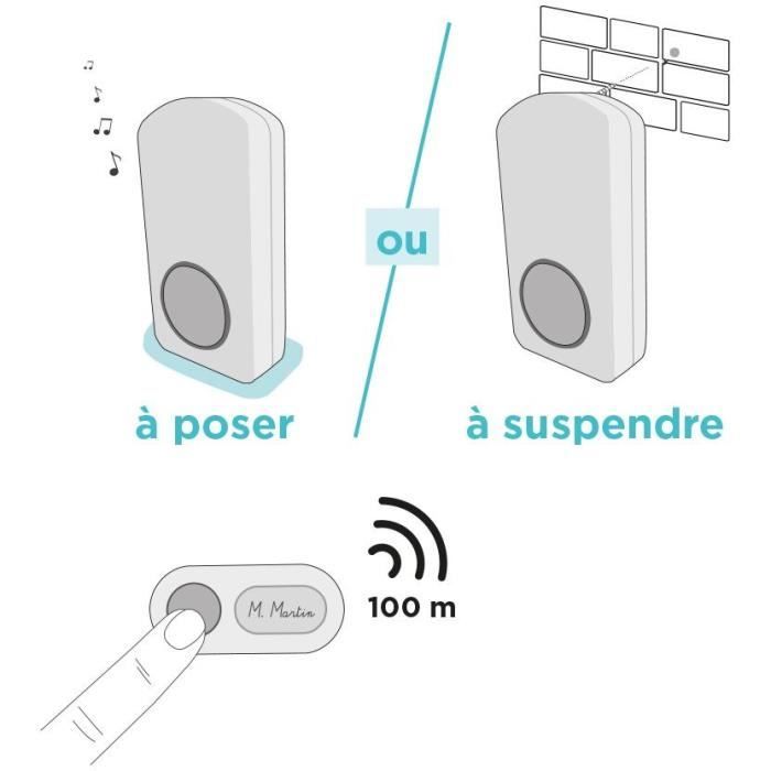 SCS SENTINEL OneBell 100 Wireless Doorbell - 100 m Range - 15 Melodies - IP55