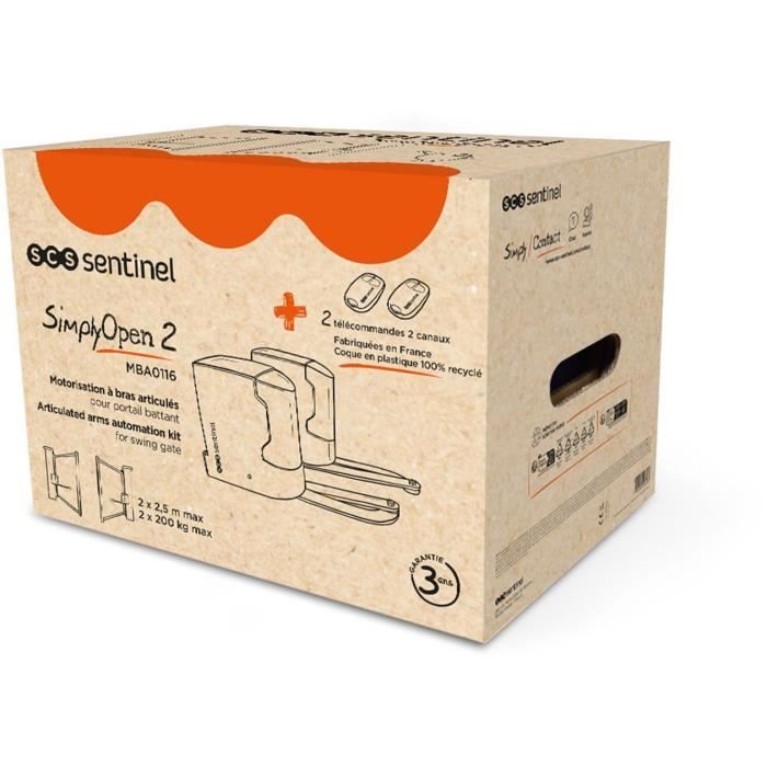 SCS SENTINEL Double-Leaf Gate Motor Kit - SimplyOpen 2 - Up to 200 kg per Leaf