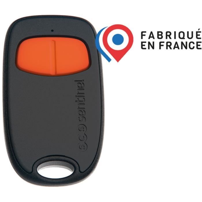 SCS SENTINEL 2-Channel Remote Control - Orange, 40 m Range, 433.92 MHz, CR2032 Battery Included
