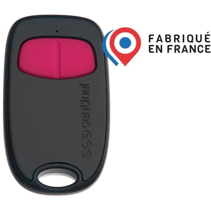 SCS SENTINEL 2-Channel Remote Control - Fuchsia, 40 m Range, 433.92 MHz, CR2032 Battery Included