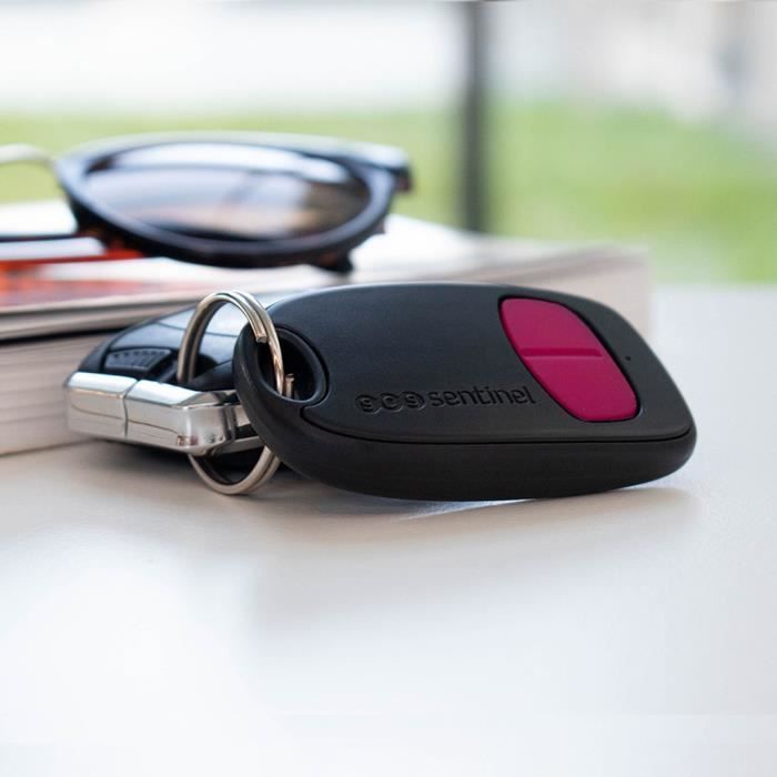 SCS SENTINEL 2-Channel Remote Control - Fuchsia, 40 m Range, 433.92 MHz, CR2032 Battery Included