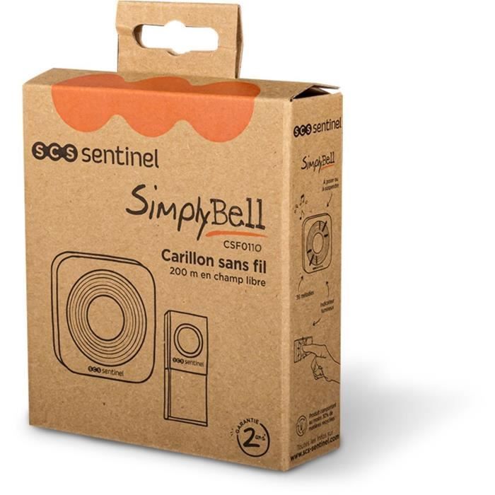 SCS SENTINEL SimplyBell Wireless Doorbell - 200 m Range - 36 Melodies - White