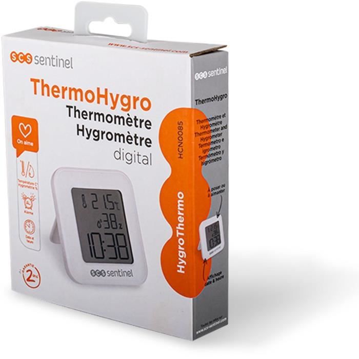 SCS SENTINEL ThermoHygro Thermometer-Hygrometer - Indoor - Displays Time, Alarm, Humidity, Temperature