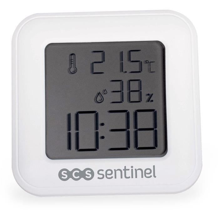 SCS SENTINEL ThermoHygro Thermometer-Hygrometer - Indoor - Displays Time, Alarm, Humidity, Temperature