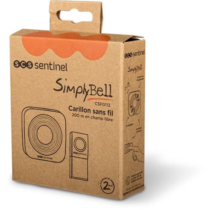 SCS SENTINEL SimplyBell Wireless Doorbell - 200 m Range - 36 Melodies - Black