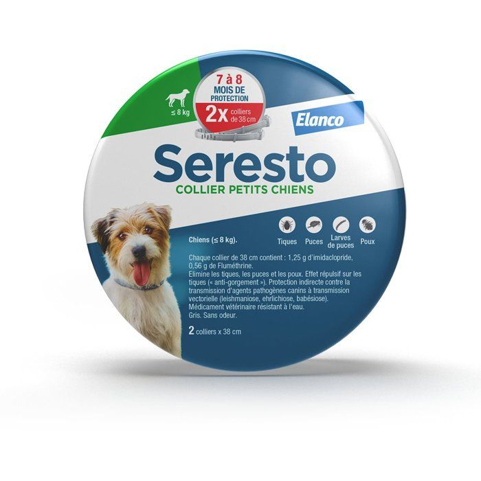 SERESTO Dog Flea and Tick Collar - 8 kg - 2 Units