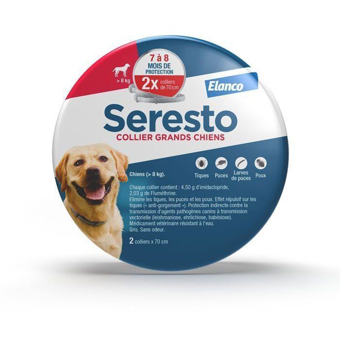 SERESTO Dog Flea and Tick Collar +8 kg - 2 Units